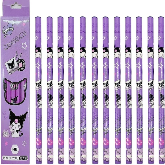 SANRIO HELLO KITTY PENCIL CASE FILLED 6 pencils ✏️ ✏️✏️✏️✏️✏️✏️✏️✏️ - Picture 8 of 12